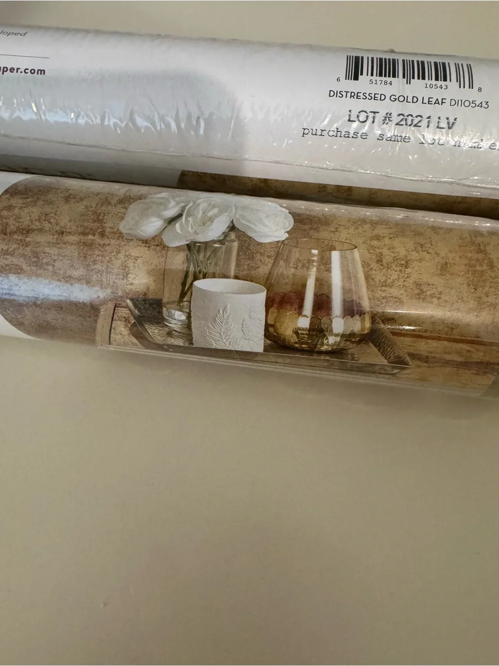 Tempaper Distressed Gold Leaf Removable Wallpaper Roll - Selling 2 rolls